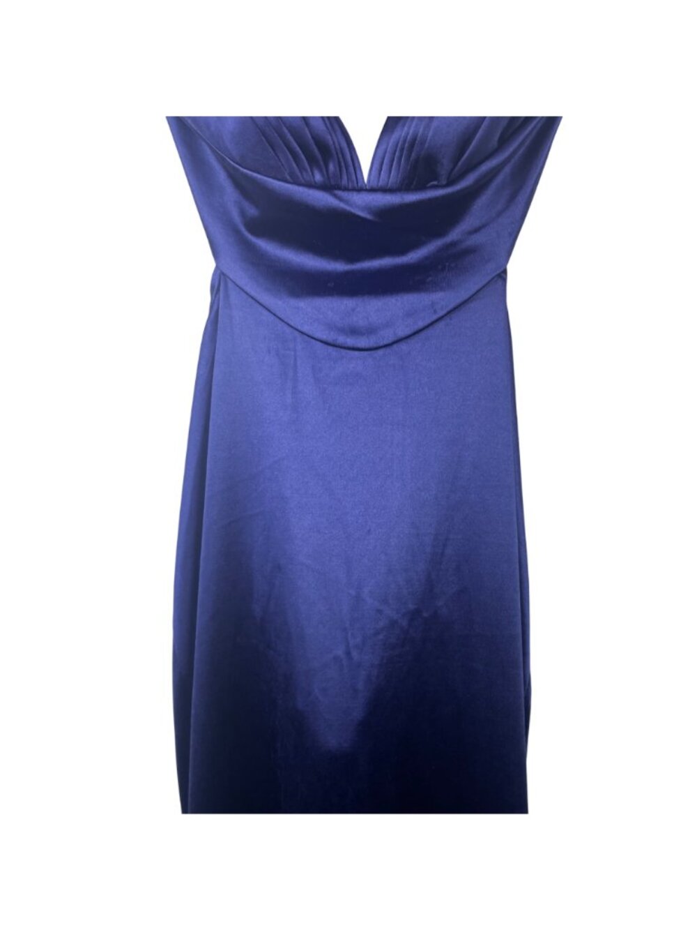 Hello Molly Angels in America Size 6 Navy Satin Cut Out Evening Gown Maxi Dress - Picture 3 of 15